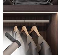 YCVAWEOD Varilla de Ropa de Metal de 3.8 cm de diámetro Envuelta para tubería de Colgante Resistente de nizamiento de Armario con un Estante de Prenda de Alta Resistencia de 60 cm de Longitud. LWX