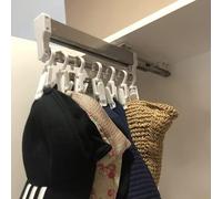 YCVAWEOD Varilla Deslizante de Acero Inoxidable Ajustable: colgadora de Ropa extractible para la organización de Vestuario LWX