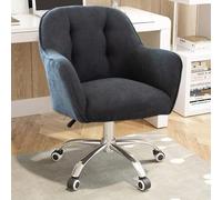 YCVAWEOD Velvet Giratorio Silla de Escritorio de Oficina en casa para Escritorio de computadora, Silla de Maquillaje Silla de tareas Modernas para Dormitorio (Negro) LWX