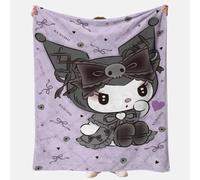 YCVBCY Kuromi Dibujos Manta, Manta Infantil Manta de Franela Acogedora Manta Pelo Mantas para Sofa y Cama Material Suave de Punto de Cartoon Manta de Dibujos Animados A