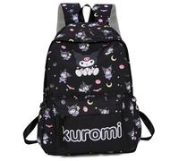 YCVBCY Kuromi Mochila de Dibujos Animados Mochila Infantil con Bandolera Ajustable Mochila con Estampado de Dibujos Animados Mochila Escolar Portátil Adecuado para Niños y Niñas