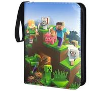 YCVBCY Mine-craft Álbum de Cartas con 4 Bolsillos, Capacidad para 400 Tarjetas Álbum para Cartas Coleccionables Álbums Colección Tarjetas