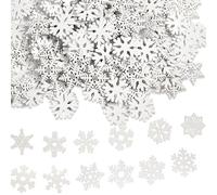 YCVSKY 100PCS Adornos de Copos de Nieve de Madera para Decoración de Árbol de Navidad