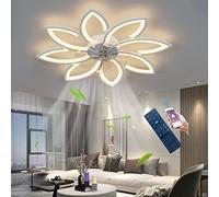 ycwdcz Lampara Ventilador Techo Silencioso DC Reversible Ventilador De Techo con Luz Y Mando A Distancia Dormitorio Regulable Plafon Led Ventilador con Temporizador