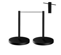YCXLAXHH Catenarias, Paquete de 2 Unidades Postes Separadores, Base Antideslizante de Alta Resistencia, Montaje Fácil para Museos y Galerías de Arte(Black)