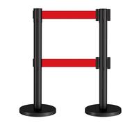 YCXLAXHH Paquete De 2 Unidades, Poste Separador Cinta Extensible, Barrera Crowd Control Con Conector De Cuatro Vías Para Salones Del Automóvil(Black)