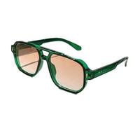 YCXMBH Gafas de Sol cuadradas Vintage con Doble Puente for Hombre y Mujer, Lentes de Moda con protección UV400 y Remaches de Color Verde océano.(Green)