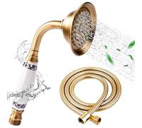 Ycxydr - Cabezal de ducha de acero inoxidable de 1,5 m con acabado de bronce antiguo, diseño clásico de teléfono, componentes incluidos: cabezal de ducha y manguera