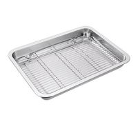 YCYHXJB Bandeja Horno Acero Inoxidable con Rejilla de Enfriamiento, Bandeja Universal para Horno 304, Baking Tray por Galletas, Pizza