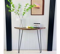 YCYHXJB Consola Recibidor Semicircular, Mesa de Consola Madera Maciza con Patas Ajustables, Mesa Auxiliar para Recibidor, Pasillo o Sala de Estar(80 * 25 * 80cm/31.5 * 9.8 * 31.5in)