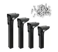YCYHZC 4 Piezas Patas para Mesa Plegables, Pies De Muebles Soporte Plegable Negro De 15-70cm, Patas Metálicas con Tornillos para Mesas De Bricolaje Bancos De Trabajo(25cm/10in)