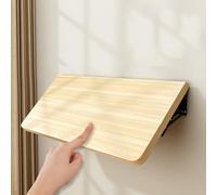 YCYHZC Mesa Plegable Madera, Escritorio Plegable Montado Pared Lavandería, Banco Trabajo Flotante Plegable con Soporte Estante Metal para Barra Cocina Comedor(24x80cm/9.4x31.4in)
