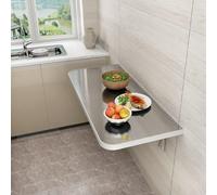 YCYHZC Mesa Plegable Pared Acero Inoxidable, Estante Flotante Cocina 100cm, Escritorio Plegable Pared con Hojas Abatibles para Ahorrar Espacio(40x100cm/15.7x39.3in)