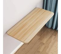 YCYHZC Mesa Plegable Pared, Mesas Abatibles Cocina Pared, Banco Trabajo Madera Montado Pared, Mesa Pared Flotante con Soporte Hierro(Light Wood,L 100CM)