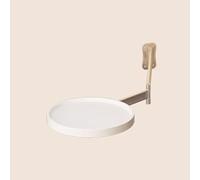 YCYHZC Mesa Plegable Pequeña, Mesa Redonda Plegable Montada Pared, Mesita Noche Madera Dormitorio, Escritorio Flotante con Soporte Estante Metal(White)