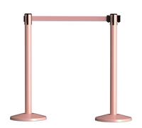YCYRF Juego de 2 postes separadores rosa con cinturones retráctiles 200 cm, control de multitudes