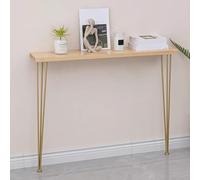 YCYRF Mesa Consola Alta y Delgada para Entrada, Mueble Recibidor Estrecho, Montada en la Pared para la Entrada de La Sala de Estar con Dos Patas de Hierro(Gold,70x20x80cm/28x8x31in)