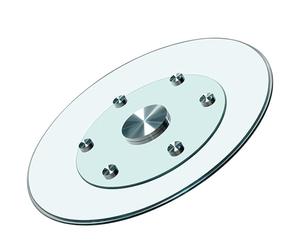 YCYRF Plato Giratorio para Mesa de Comedor con 6 Ruedas Giratorias, Plato Giratorio Lazy Susan de Vidrio Templado, Bandeja Giratoria de Sobremesa, Giro Silencioso y Suave(60cm/24in)