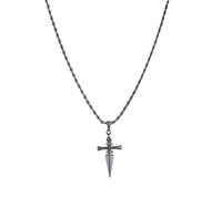 YCZCHE14 Collar anime para hombre, colgante cruz con cadena, collar de acero inoxidable con cadena cubana ajustable, colgante cruz en capas, regalo de cumpleaños para hombres jóvenes.