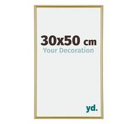 yd. Your Decoration - Marco de Fotos 30x50 cm - Dorado - Marco de fotos de plástico con cristal de plástico antirreflejo - Marco 30x50 cm - Annecy