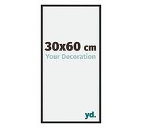 yd. Your Decoration - Marco de fotos 30x60 cm - Marco de pared de aluminio - Antirreflectante - Magnifica calidad - Negro Mate - New York
