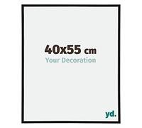 yd. Your Decoration - Marco de Fotos 40x55 cm - Negro Mate - Marco de fotos de plástico con cristal de plástico antirreflejo - Marco 40x55 cm - Annecy