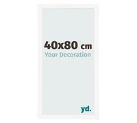 yd. Your Decoration - Marco de fotos 40x80 cm - Blanco Brillante - Marco de fotos de MDF con cristal de plástico antirreflejo - Marco 40x80 cm - Bologna