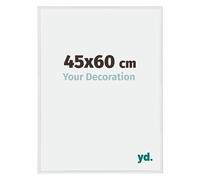 yd. Your Decoration - Marco de Fotos 45x60 cm - Blanco Brillante - Marco de fotos de plástico con cristal de plástico antirreflejo - Marco 45x60 cm - Annecy