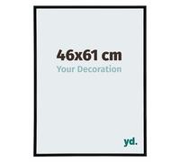 yd. Your Decoration - Marco de Fotos 46x61 cm - Negro Mate - Marco de fotos de plástico con cristal de plástico antirreflejo - Marco 46x61 cm - Annecy