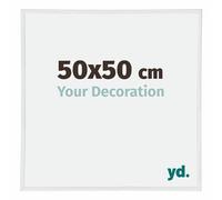yd. Your Decoration - Marco de Fotos 50x50 cm - Blanco Brillante - Marco de fotos de plástico con cristal de plástico antirreflejo - Marco 50x50 cm - Annecy