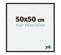 yd. Your Decoration - Marco de fotos 50x50 cm - Marco de pared de aluminio - Antirreflectante - Magnifica calidad - Negro Mate - New York