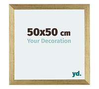 yd. Your Decoration - Marco de fotos 50x50 cm - Marco de pared de MDF - Antirreflectante - Magnifica calidad - Dorado Brillante - Mura