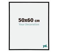 yd. Your Decoration - Marco de Fotos 50x60 cm - Negro Brillante - Marco de fotos de plástico con cristal de plástico antirreflejo - Marco 50x60 cm - Annecy