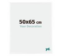 yd. Your Decoration - Marco de Fotos 50x65 cm - Blanco Brillante - Marco de fotos de plástico con cristal de plástico antirreflejo - Marco 50x65 cm - Bordeaux