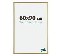 yd. Your Decoration - Marco de Fotos 60x90 cm - Dorado - Marco de fotos de plástico con cristal de plástico antirreflejo - Marco 60x90 cm - Annecy
