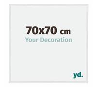 yd. Your Decoration - Marco de Fotos 70x70 cm - Blanco Brillante - Marco de fotos de plástico con cristal de plástico antirreflejo - Marco 70x70 cm - Annecy