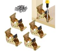 YDAJIURI - Paquete de 4 soportes plegables, bisagras autoblocantes resistentes con tornillos, soportes de extensión de bloqueo plegables para patas de mesa, patas de cama, bancos de trabajo, color