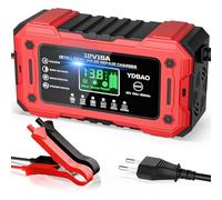 YDBAO 12V 15A Cargador de Batería de Coche Cargador Baterias Coche y Moto Inteligente con Reparación y Pantalla LCD y Múltiples Protecciones Cargador bateria para Coche Moto AGM SLA Gel LiFePO4