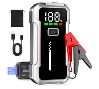 YDBAO Arrancador de Coches 4000A 12V Arrancador de Batería para 8L de Gasolina o 6L de Diésel Jump Starter Protección Inteligente Pantalla LCD Carga Rápida USB y Linterna LED Clips de Seguridad