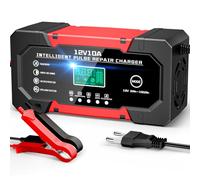 YDBAO Cargador Baterias Coche 12V 10A Cargador de baterías de Coche Inteligente con función de reparación Pantalla LCD y Múltiples Protecciones Cargadors de batería para Auto Moto Camión AGM Gel SLA