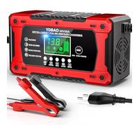 YDBAO Cargador de Batería de Coche 12V 10A Cargador Baterias Coche y Moto Inteligente con Reparación y Múltiples Protecciones y Pantalla LCD Cargador bateria para Auto,Moto, Camión, AGM, Gel,SLA