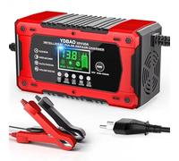 YDBAO Cargador de Batería de Coche 12V 10A Cargador Baterias Coche y Moto Inteligente con Reparación y Múltiples Protecciones y Pantalla LCD Cargador bateria para Auto,Moto, Camión, AGM, Gel,SLA