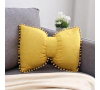 YDBDAT SKXKJ - Fundas de almohada decorativas bohemias con pompones, de terciopelo suave, con lazo, para la zona lumbar, 14 x 20 cm, para cama, s