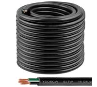 YDDECW Cable SJTW de 300 V de calibre 16/3 10 AWG de 200 pies (3 conductores), cable SJTW de calibre 16 con cubierta resistente a los rayos UV para cables de motor, cargadores de batería y máquina, 3