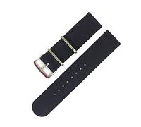 YDEWLY Correa de reloj de lona, correa de nailon, correa de la OTAN, correa de reloj de 18mm/20mm/22mm/24mm, hebilla plateada, correa de reloj de lona, accesorios de reloj(Black,20mm)