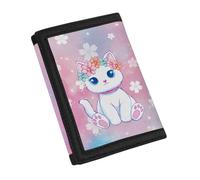 YDFISH Cartera de piel resistente a las manchas para niños, diseño de gato, ligera, suave, pequeña, para mujeres, buenos regalos para festivales, gato