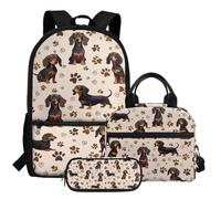 YDFISH Mochilas para niñas escolares con fiambrera, bolsas de libros de segundo grado para jardín de infantes, primaria, mochilas escolares, beige