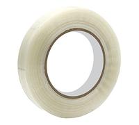 YDHfdc 1 Rollo Cinta de Fibra de Vidrio 20mm x 50m Cinta de Filamentos Bidireccionales Claro Filamento Cinta de Flejado para Flejar, Reforzar, Empaquetar y Sellar