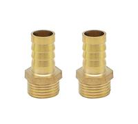 YDHfdc 2 Piezas Barb Conector Latón de Púas Conector de Acoplamiento Entronque Manguera G1/2x14mm para Tuberías de Agua, Combustible y Aire