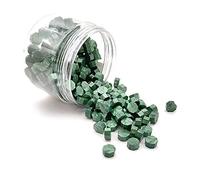 YDHfdc 200 Pcs Perlas de Cera de Sellado Octogonales Perlas de Cera para Sellarsellar Perlas de Cera para Lacrar Invitaciones de Boda, Tarjetas Regalo, Cartas (Verde)
